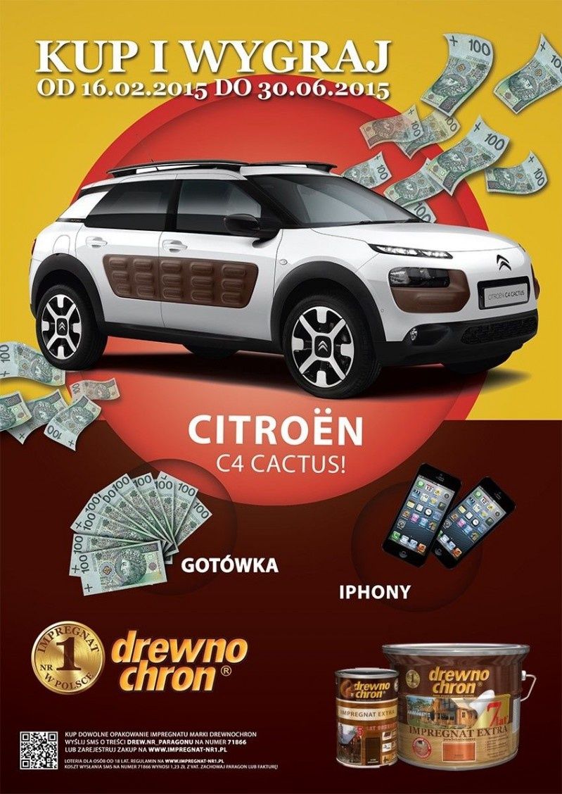Zabezpiecz drewno w swoim ogrodzie produktami marki Drewnochron i wygraj samochód Citroën C4 Cactus