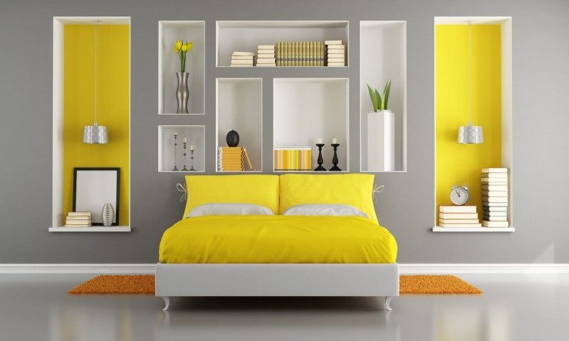 Żółta sypialnia na lato