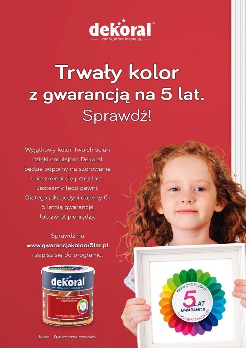Dekoral uruchamia nowy program, zapewniając klientom 5 lat gwarancji koloru lub zwrot pieniędzy