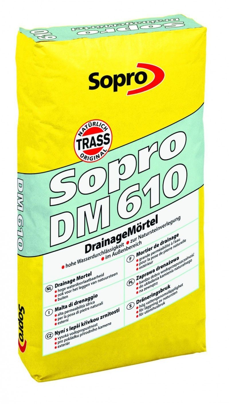 Produkty do nawierzchni ogrodowych: Zaprawa drenażowa Sopro DM 610