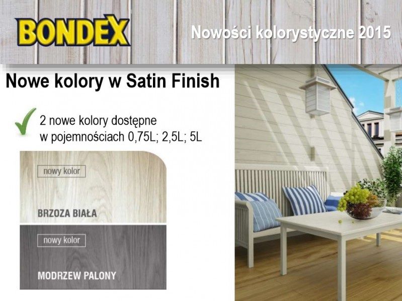 Lakierobejca Satin Finish marki Bondex w 2 nowych kolorach