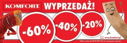 Wyprzedaż w sklepach KOMFORT 