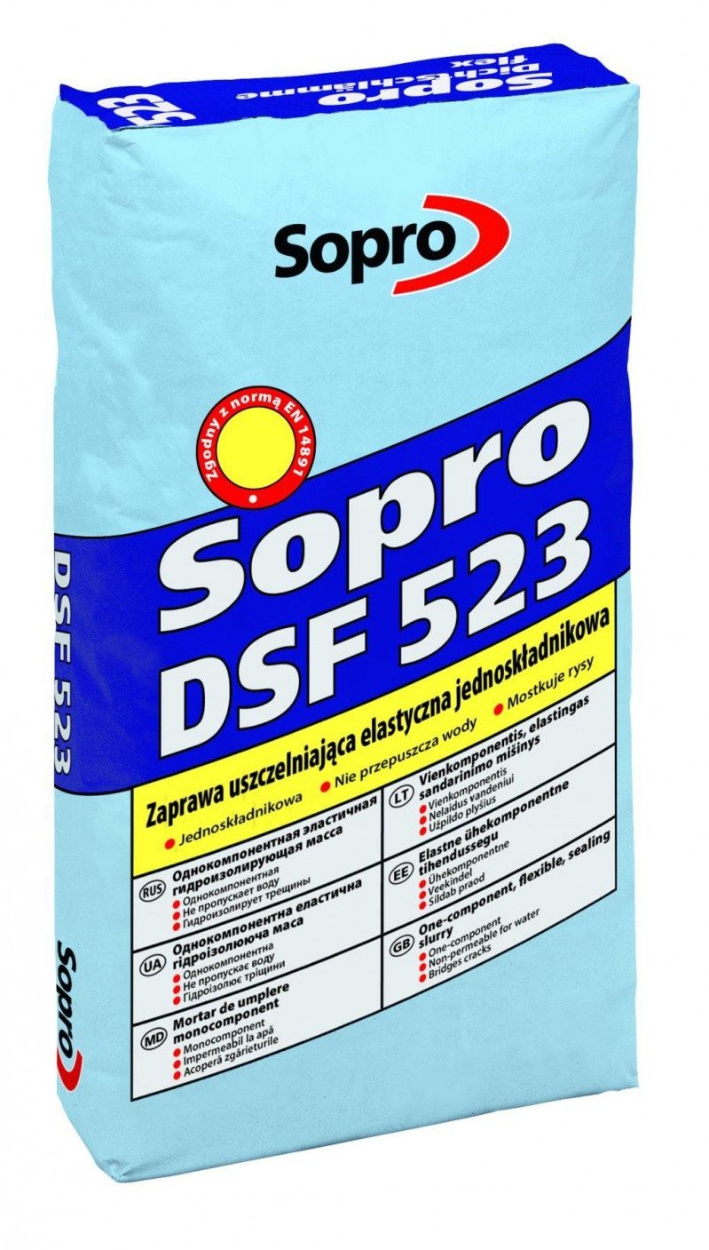 Jednoskładnikowa zaprawa hydroizolacyjna Sopro DSF® 523
