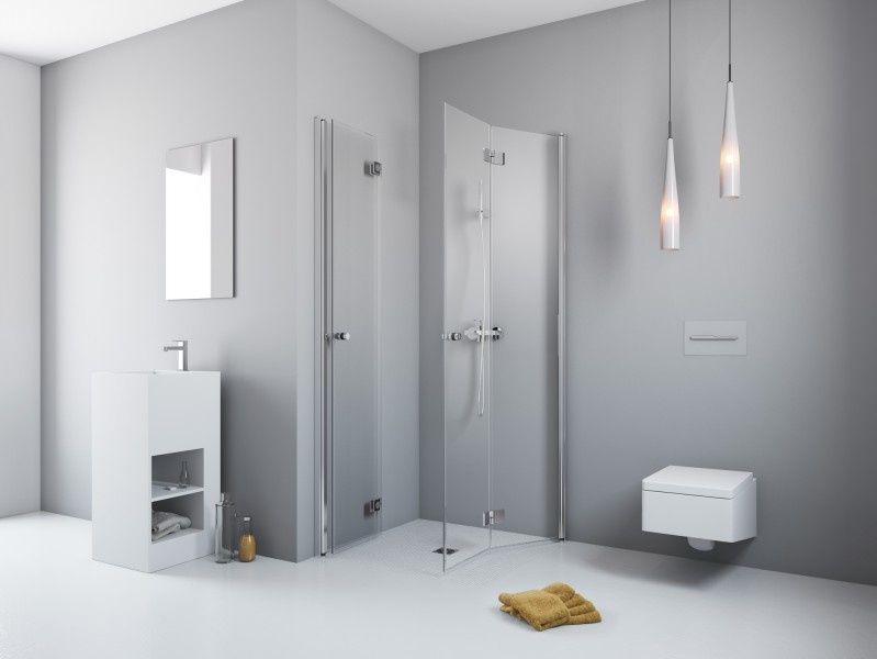 Mała łazienka bez wyrzeczeń - kabina prysznicowa marki Radaway z drzwiami typu bifold