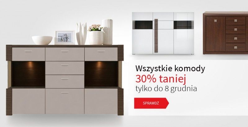 Komody Black Red White aż 30% taniej