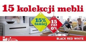 15 kolekcji 15% taniej i 15 rat 0% w Black Red White